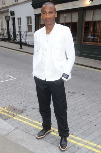 Какие туфли дерби носить с белым двубортным пиджаком