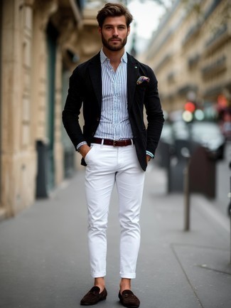Какие пиджаки носить с белыми классическими брюками мужчине