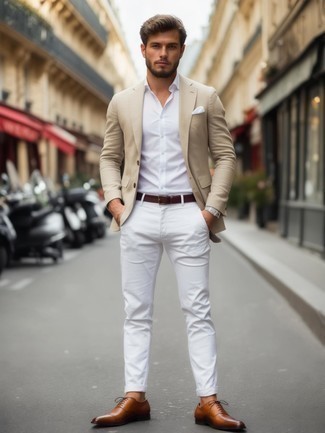 Какие пиджаки носить с белыми классическими брюками мужчине