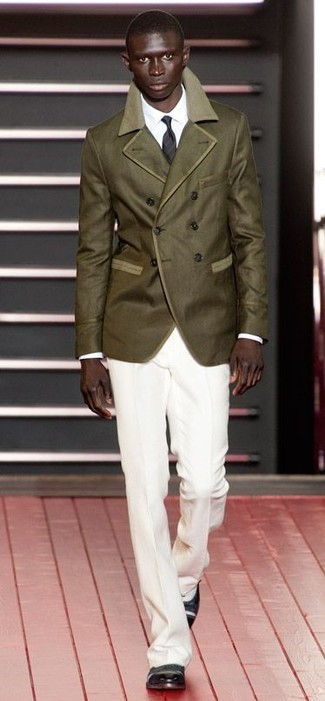 Какое полупальто носить с белыми классическими брюками