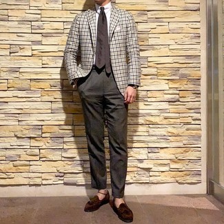 С чем носить белый пиджак в мелкую клетку мужчине