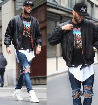 Какие бомберы носить с белыми высокими кедами мужчине