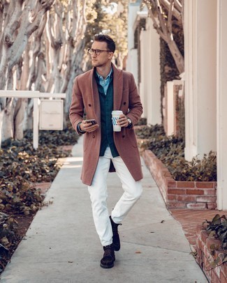 Какие повседневные ботинки носить с белыми джинсами мужчине