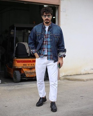 Какие джинсовые куртки носить с белыми джинсами мужчине