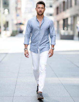 Какие лоферы носить с белыми джинсами мужчине