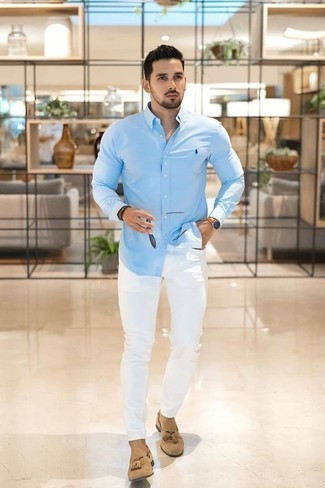 Какие лоферы носить с белыми джинсами мужчине