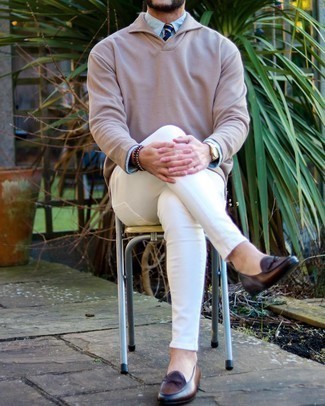 Какие лоферы носить с белыми джинсами мужчине