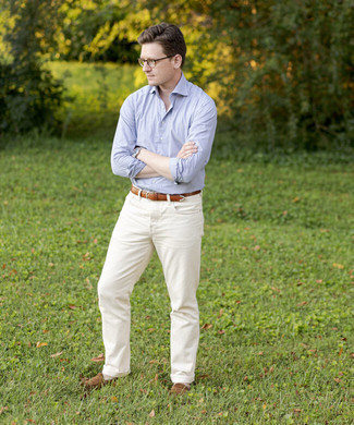 Какие лоферы носить с белыми джинсами мужчине