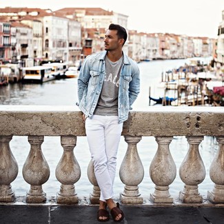 Какие сандалии носить с белыми джинсами мужчине