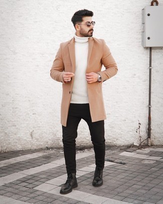 С чем носить белую вязаную водолазку мужчине