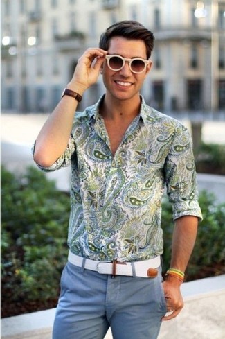 С чем носить белый кожаный ремень мужчине