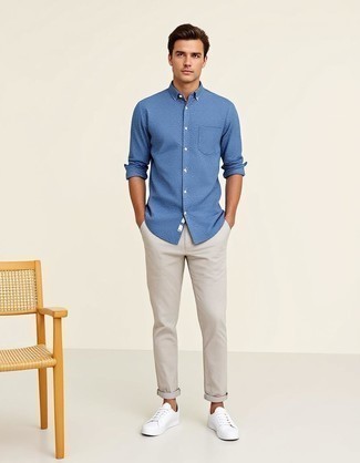 С чем носить белые кожаные низкие кеды мужчине