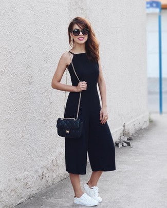 С чем носить белые кожаные кеды женщине