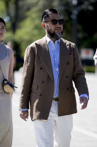 С чем носить белые льняные классические брюки мужчине