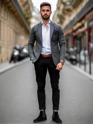 С чем носить белую рубашку в горошек мужчине