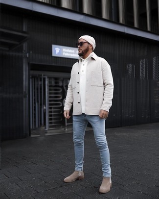 С чем носить белый свитер с воротником поло мужчине