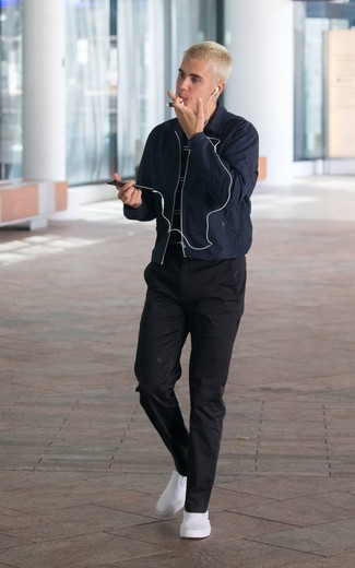 С чем носить белые слипоны мужчине