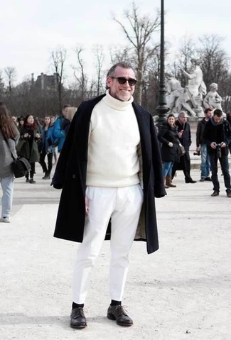 Какие туфли дерби носить с белой водолазкой