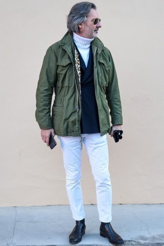 Как носить белую водолазку с белыми брюками чинос