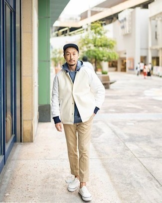 Какой худи носить с белой университетской курткой мужчине