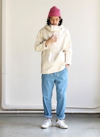 С чем носить белую ветровку мужчине