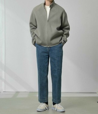 С чем носить шерстяной бомбер мужчине