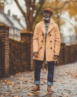 Как носить рабочие ботинки с водолазкой мужчине