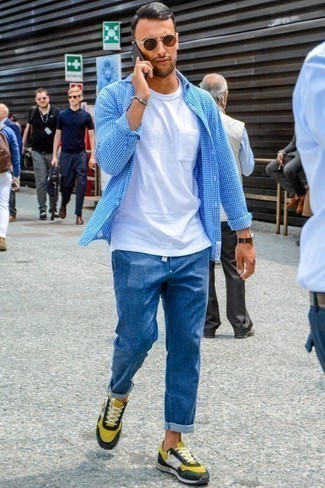 С чем носить желтые кроссовки мужчине
