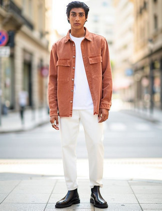 С чем носить желтую джинсовую рубашку мужчине