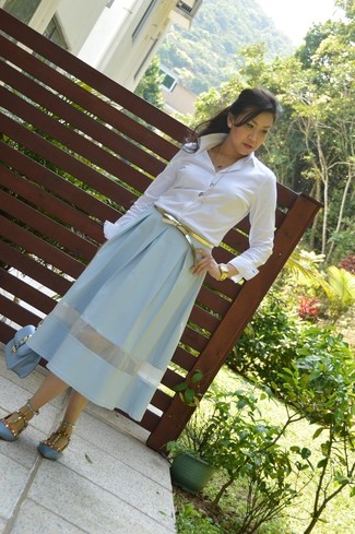 С чем носить желтый кожаный ремень женщине