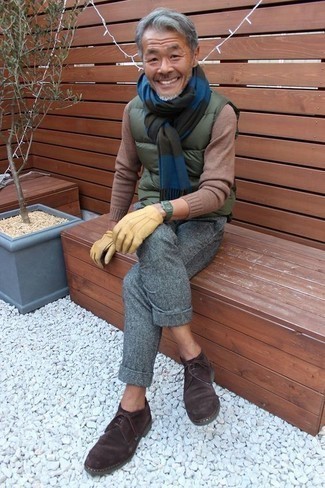 С чем носить желтые кожаные перчатки мужчине