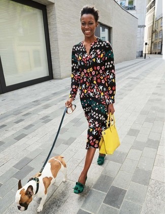 С чем носить желтую кожаную большую сумку