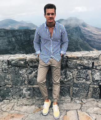 С чем носить желтые низкие кеды мужчине