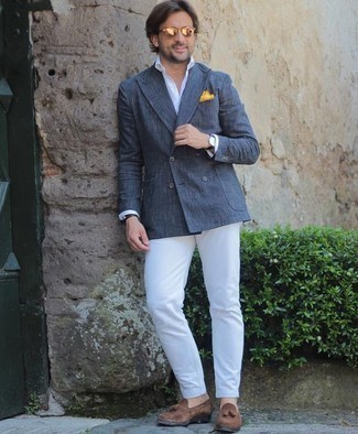 С чем носить желтый нагрудный платок