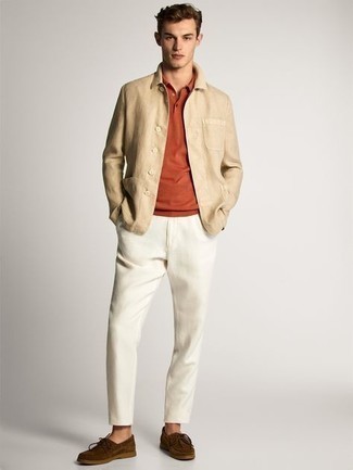 С чем носить желтую футболку-поло мужчине