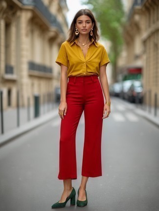 Какие туфли носить с желтой рубашкой с коротким рукавом