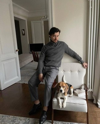 С чем носить свитер с воротником на молнии мужчине