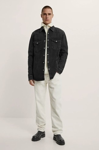 С чем носить свитер с воротником на молнии мужчине