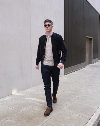 С чем носить свитер с воротником на молнии мужчине