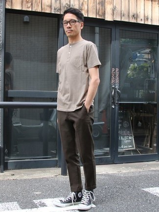 Темно-коричневые брюки чинос от Kiton
