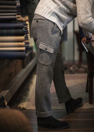 Серые шерстяные брюки карго от JW Anderson