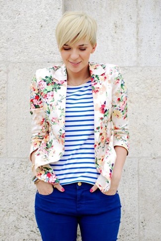 Женский бежевый пиджак с цветочным принтом от Asos