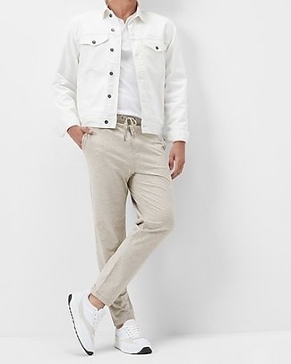 Мужская белая джинсовая куртка