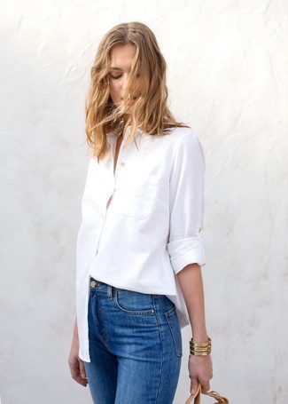 Женская белая классическая рубашка от Lanvin