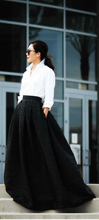 Черная длинная юбка от ASOS DESIGN
