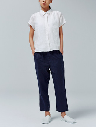 Женская белая рубашка с коротким рукавом от ASOS DESIGN