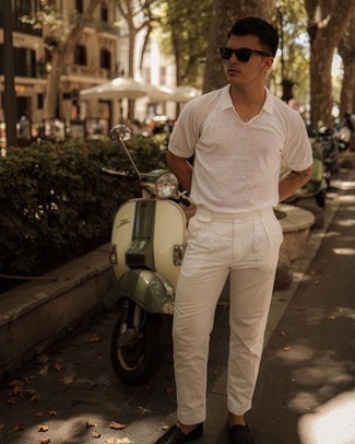 Мужская белая футболка-поло от Philipp Plein