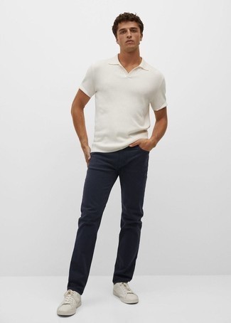 Мужская белая футболка-поло от Michael Kors Collection