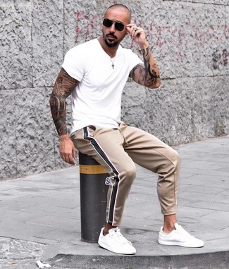 Мужские светло-коричневые спортивные штаны от Topman