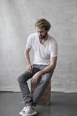 Мужские серые джинсы от Dirk Bikkembergs